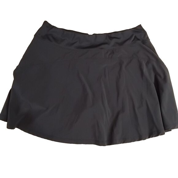 All In Motion Womens Skort Athletic Soft Mid-Rise Black Zip Pocket Stretch - Picture 3 of 5